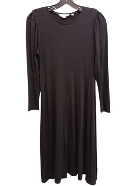 Boden Solid Black Long-Sleeve Maxi Dress Size 2 Petite